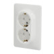 Подвійна розетка Schneider Electric Sedna Design з заземленням та шторками біла SDD311221