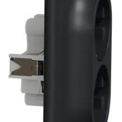 Подвійна розетка Schneider Electric Sedna Design з заземленням та шторками чорна SDD314221