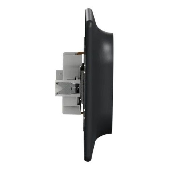 Подвійна розетка Schneider Electric Sedna Design з заземленням та шторками чорна SDD314221
