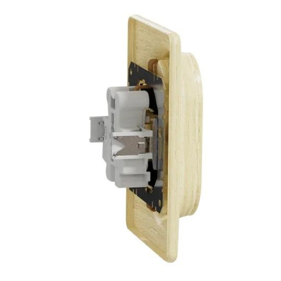 Подвійна розетка Schneider Electric Sedna Elements з заземленням та шторками береза SDD380221