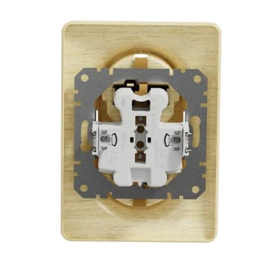 Подвійна розетка Schneider Electric Sedna Elements з заземленням та шторками береза SDD380221