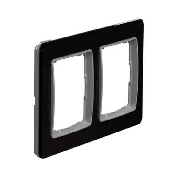 Рамка подвійна Schneider Electric Sedna Elements штучне чорне скло SDD361802