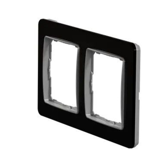 Рамка подвійна Schneider Electric Sedna Elements штучне чорне скло SDD361802