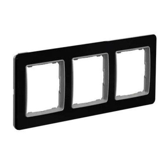 Рамка потрійна Schneider Electric Sedna Elements штучне чорне скло SDD361803