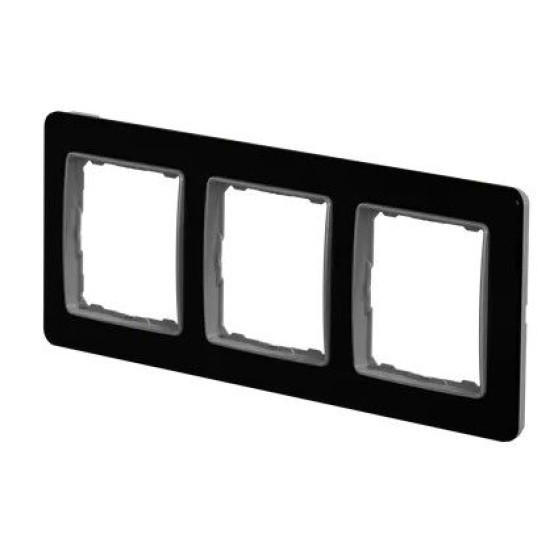 Рамка потрійна Schneider Electric Sedna Elements штучне чорне скло SDD361803