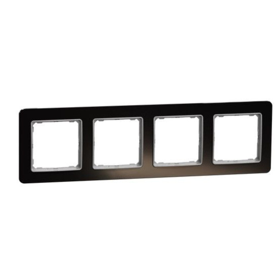 Рамка чотиримісна Schneider Electric Sedna Elements штучне чорне скло SDD361804