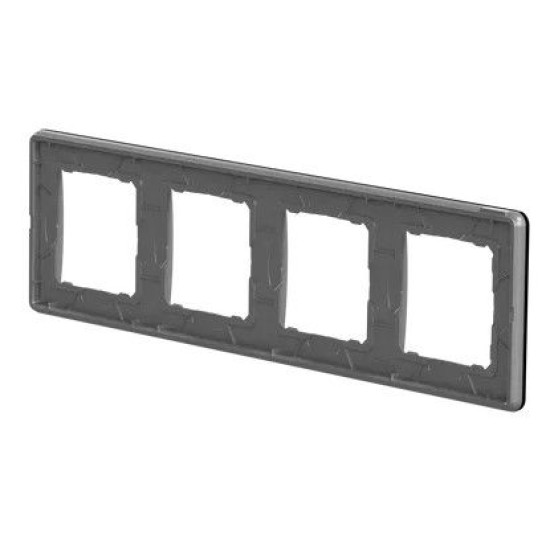 Рамка чотиримісна Schneider Electric Sedna Elements штучне чорне скло SDD361804
