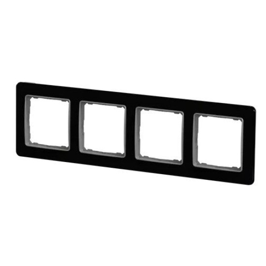Рамка чотиримісна Schneider Electric Sedna Elements штучне чорне скло SDD361804