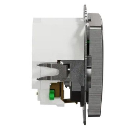 Розетка Schneider Electric Sedna Design & Elements з заземленням та 2 USB тип А матовий алюміній SDD170052