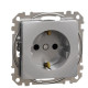 Розетка Schneider Electric Sedna Design & Elements з заземленням та шторками алюміній SDD113022