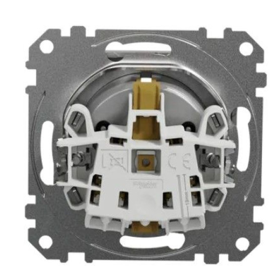 Розетка Schneider Electric Sedna Design & Elements з заземленням та шторками алюміній SDD113022