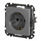 Розетка Schneider Electric Sedna Design & Elements з заземленням та шторками алюміній SDD113022
