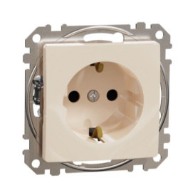 Розетка Schneider Electric Sedna Design & Elements з заземленням та шторками бежева SDD112022