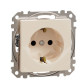 Розетка Schneider Electric Sedna Design & Elements з заземленням та шторками бежева SDD112022