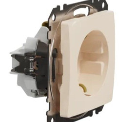 Розетка Schneider Electric Sedna Design & Elements з заземленням та шторками бежева SDD112022