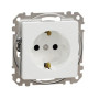 Розетка Schneider Electric Sedna Design & Elements з заземленням та шторками біла SDD111022