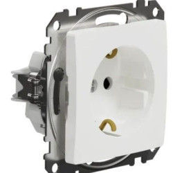 Розетка Schneider Electric Sedna Design & Elements з заземленням та шторками біла SDD111022