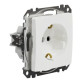 Розетка Schneider Electric Sedna Design & Elements з заземленням та шторками біла SDD111022