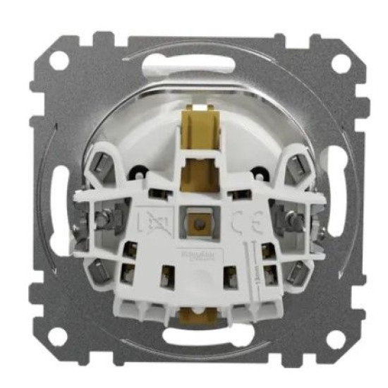 Розетка Schneider Electric Sedna Design & Elements з заземленням та шторками біла SDD111022