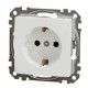 Розетка Schneider Electric Sedna Design & Elements з заземленням та шторками біла SDD111022