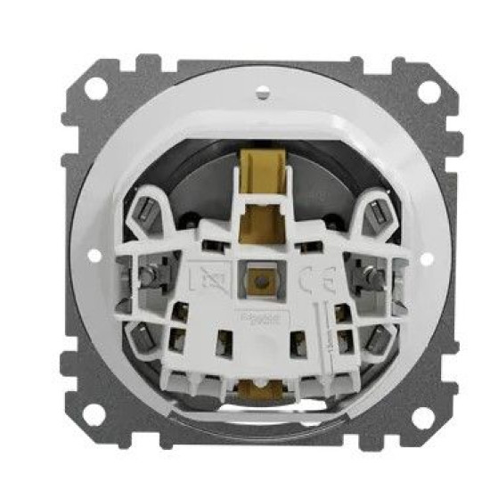 Розетка Schneider Electric Sedna Design & Elements з заземленням шторками та кришкою IP44 алюміній SDD213024