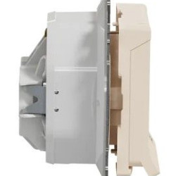 Розетка Schneider Electric Sedna Design & Elements з заземленням шторками та кришкою IP44 бежева SDD212024