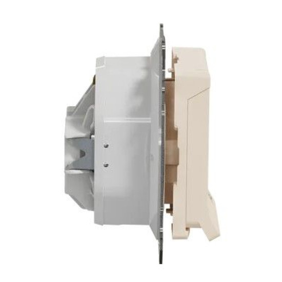 Розетка Schneider Electric Sedna Design & Elements з заземленням шторками та кришкою IP44 бежева SDD212024
