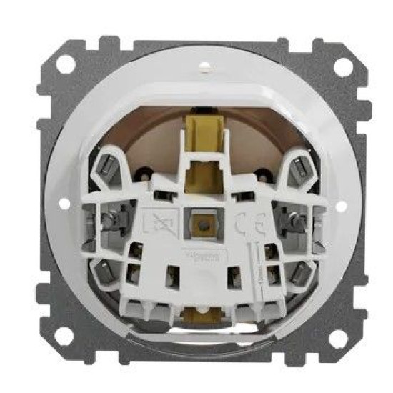 Розетка Schneider Electric Sedna Design & Elements з заземленням шторками та кришкою IP44 бежева SDD212024