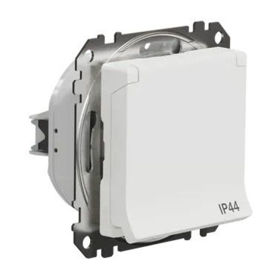 Розетка Schneider Electric Sedna Design & Elements з заземленням шторками та кришкою IP44 біла SDD211024