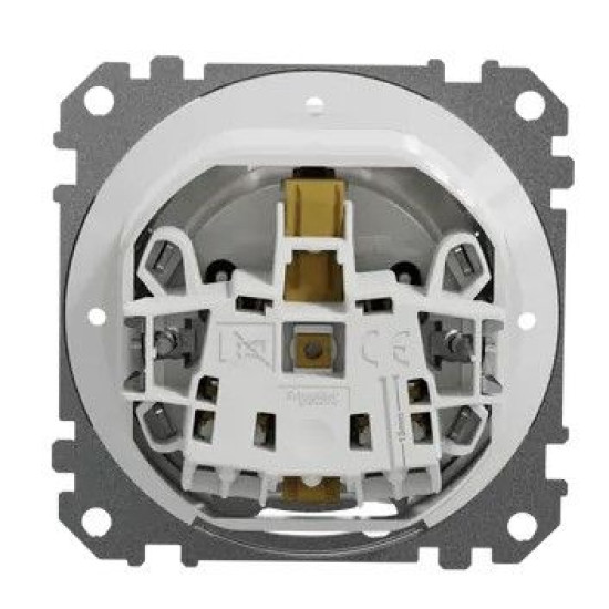 Розетка Schneider Electric Sedna Design & Elements з заземленням шторками та кришкою IP44 біла SDD211024