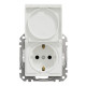 Розетка Schneider Electric Sedna Design & Elements з заземленням шторками та кришкою IP44 біла SDD211024