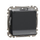 Розетка Schneider Electric Sedna Design & Elements з заземленням шторками та кришкою IP44 чорна SDD214024