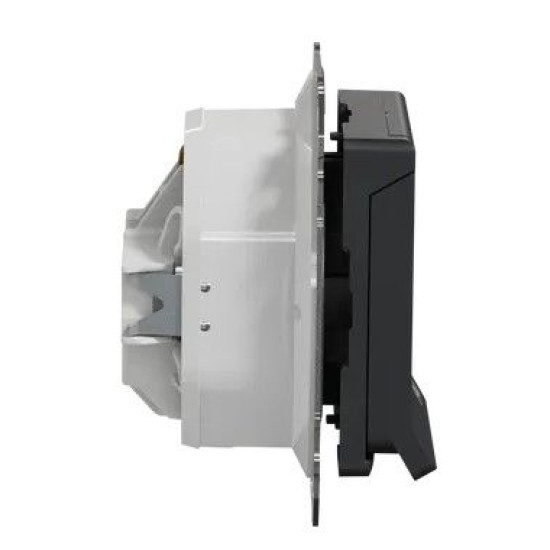 Розетка Schneider Electric Sedna Design & Elements з заземленням шторками та кришкою IP44 чорна SDD214024