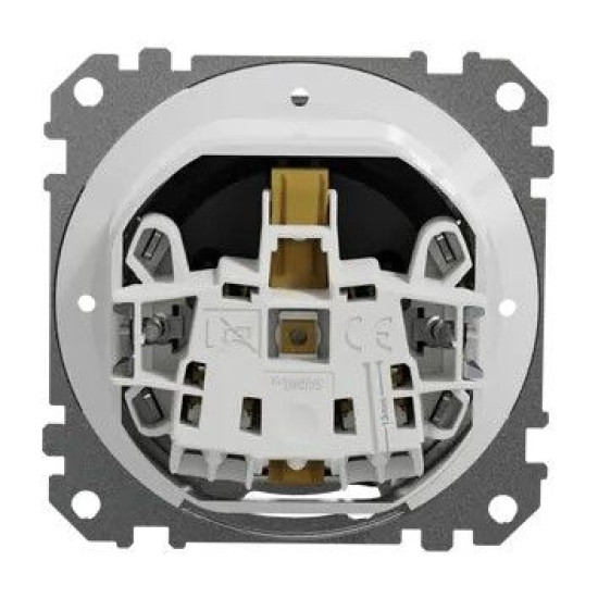 Розетка Schneider Electric Sedna Design & Elements з заземленням шторками та кришкою IP44 чорна SDD214024