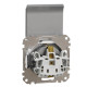 Розетка Schneider Electric Sedna Design & Elements з заземленням шторками та кришкою алюміній SDD113024