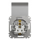 Розетка Schneider Electric Sedna Design & Elements з заземленням шторками та кришкою алюміній SDD113024