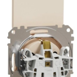 Розетка Schneider Electric Sedna Design & Elements з заземленням шторками та кришкою бежева SDD112024