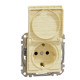 Розетка Schneider Electric Sedna Design & Elements з заземленням шторками та кришкою береза SDD180024