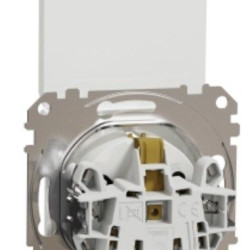 Розетка Schneider Electric Sedna Design & Elements з заземленням шторками та кришкою біла SDD111024
