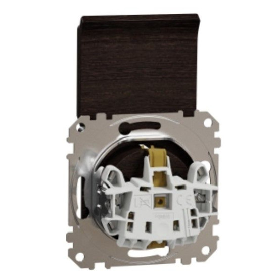 Розетка Schneider Electric Sedna Design & Elements з заземленням шторками та кришкою венге SDD181024