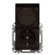 Розетка Schneider Electric Sedna Design & Elements з заземленням шторками та кришкою венге SDD181024