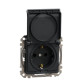 Розетка Schneider Electric Sedna Design & Elements з заземленням шторками та кришкою чорна SDD114024