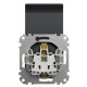 Розетка Schneider Electric Sedna Design & Elements з заземленням шторками та кришкою чорна SDD114024