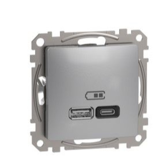 Розетка USB Schneider Electric Sedna Design & Elements A+C 3A 45Вт алюміній SDD113404