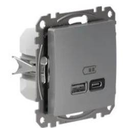 Розетка USB Schneider Electric Sedna Design & Elements A+C 3A 45Вт алюміній SDD113404