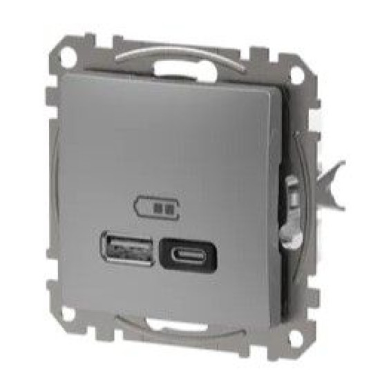 Розетка USB Schneider Electric Sedna Design & Elements A+C 3A 45Вт алюміній SDD113404