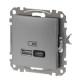 Розетка USB Schneider Electric Sedna Design & Elements A+C 3A 45Вт алюміній SDD113404