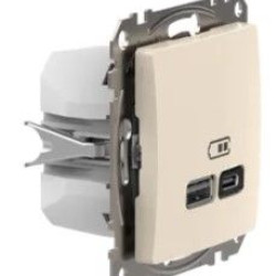 Розетка USB Schneider Electric Sedna Design & Elements A+C 3A 45Вт бежева SDD112404