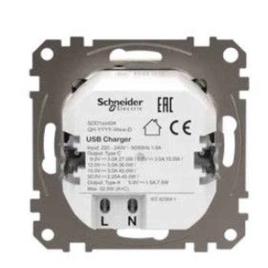 Розетка USB Schneider Electric Sedna Design & Elements A+C 3A 45Вт бежева SDD112404