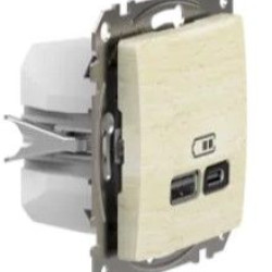 Розетка USB Schneider Electric Sedna Design & Elements A+C 3A 45Вт береза SDD180404